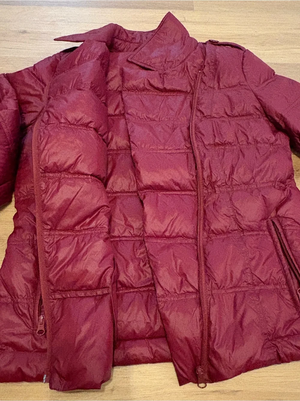 NWT Katherine Barclay Quilted Puffer Jacket - Burgundy Women's Size Large